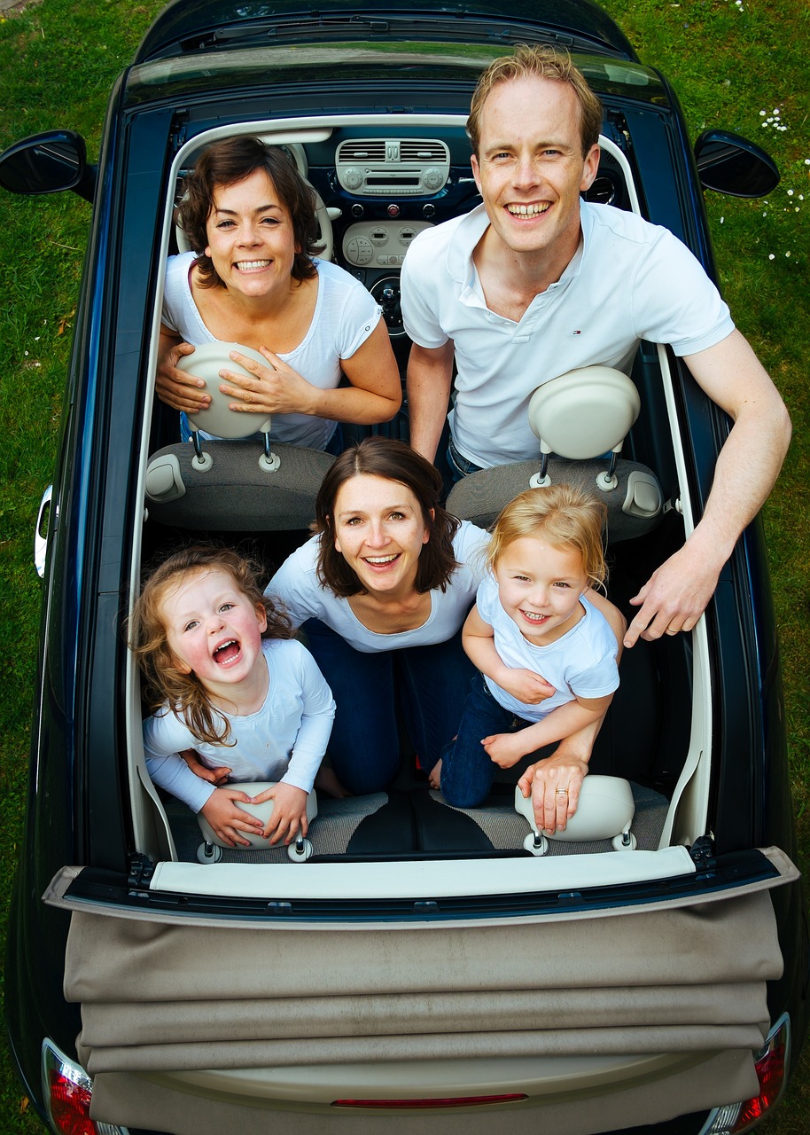 family, people, car